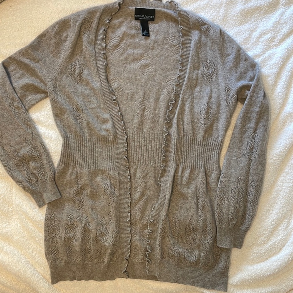 Cashmere 100% . Open Cardigan Cynthia Rowley. Size L.
